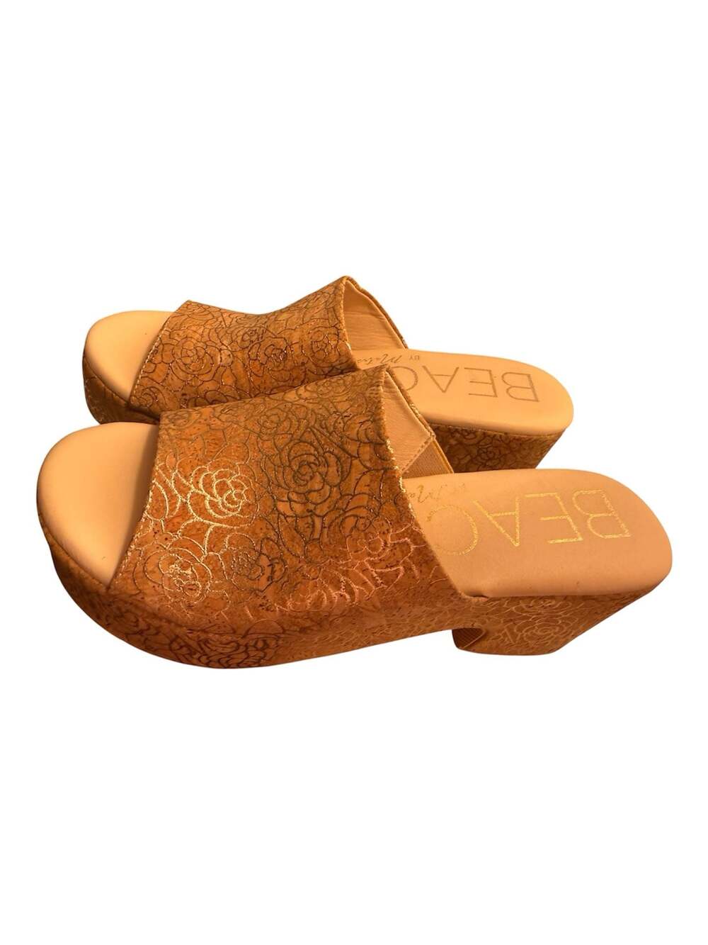 Beach by Matisse Terry Platform Slide Sandals in Rose Cork - Picture 5 of 6